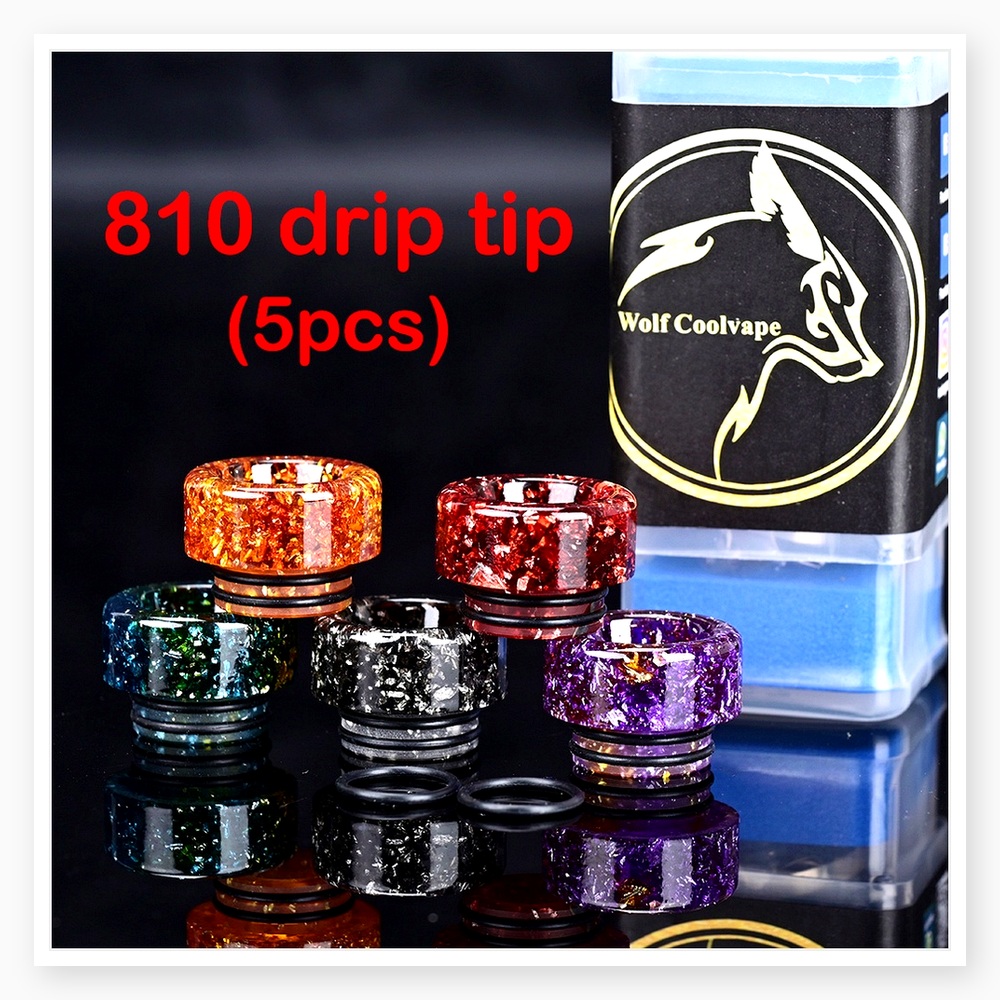5개 Wolfcoolvape 810 드립 팁 마우스피스 - Drip Tip Resin 리뷰 및 가격