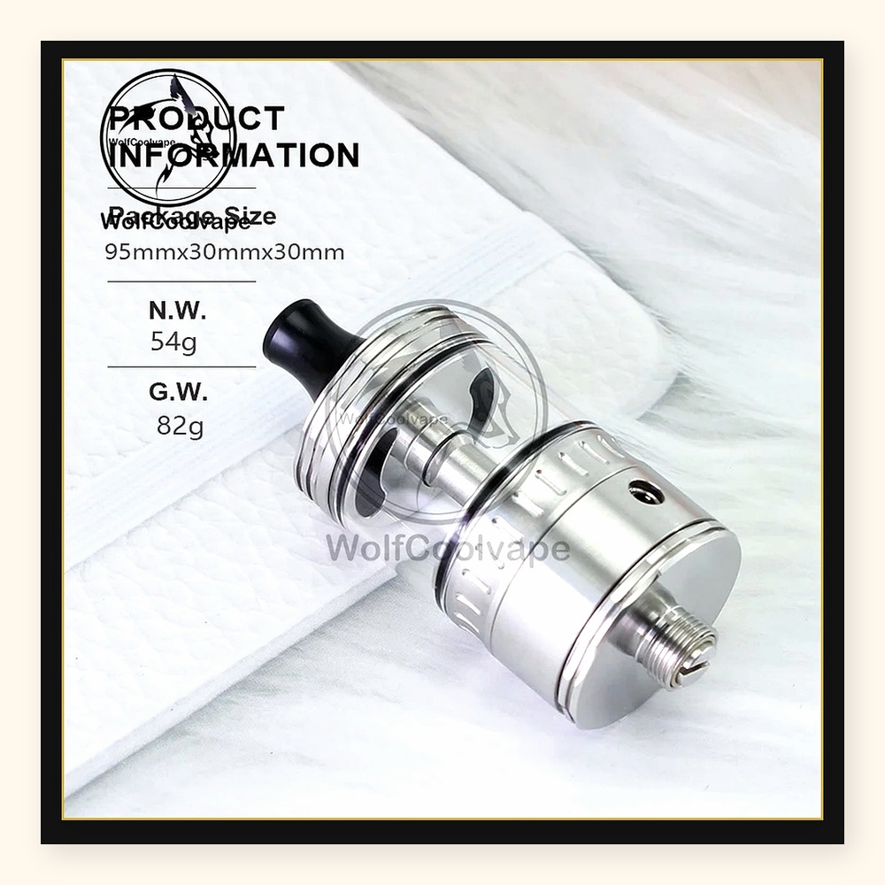 Wolfcool Vape NOLA RTA 22mm 실버 - Vaping Air 리뷰 및 가격
